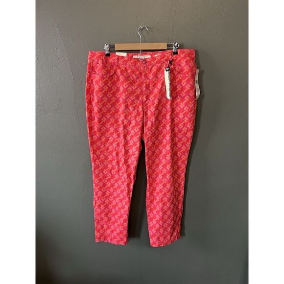 Jones New York Womens Red Stretch Jeans Bleecker Ankle Zip Size 20W - Picture 1 of 4
